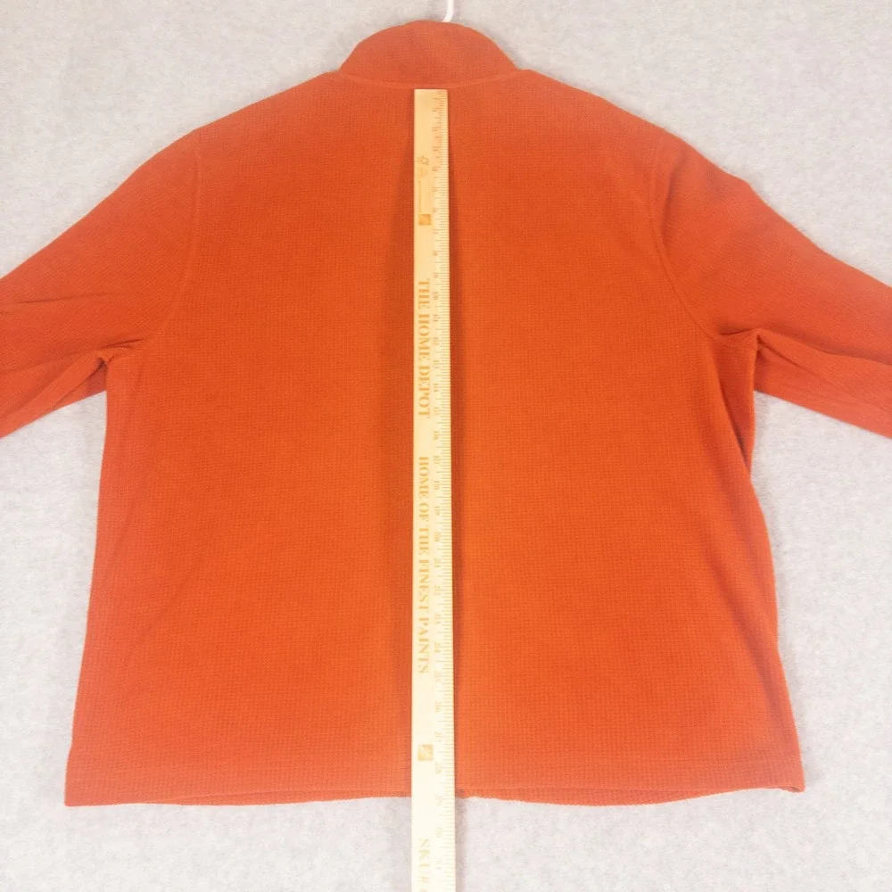 The American Outdoorsman Mens 2XL Orange Waffle Knit Full Zip Fleece Jacket